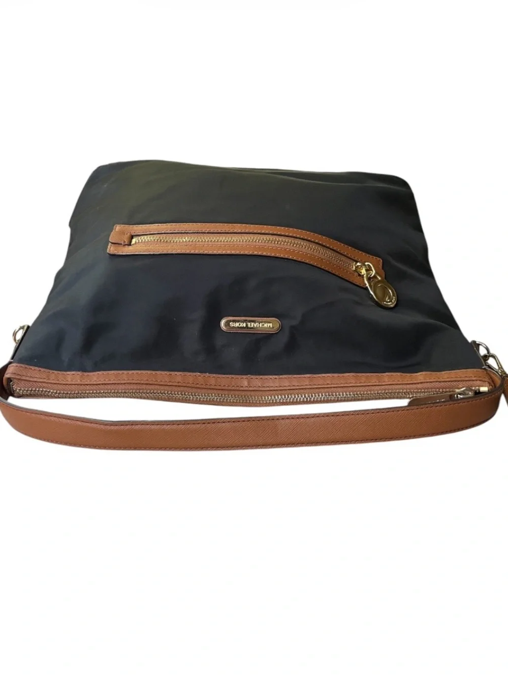 Michael Kors Kempton Black Nylon & Leather Crossbody Handbag